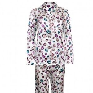 Olivia Von Halle Lily Yolanda 100% Silk Jeweled Pajama Top